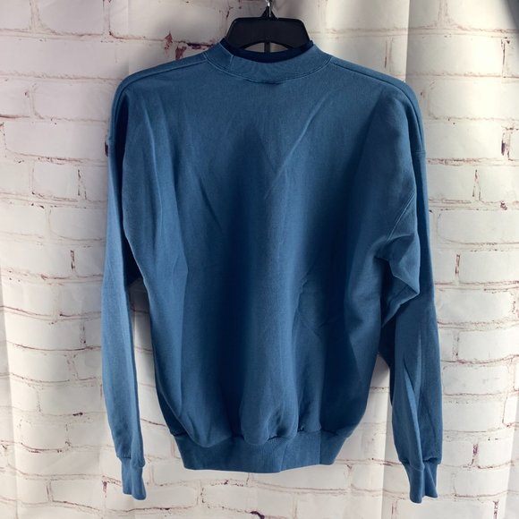 Hanes Light Blue Solid Double Collar Sweatshirt Size Large 42 - 44 Vintage - Picture 2 of 5